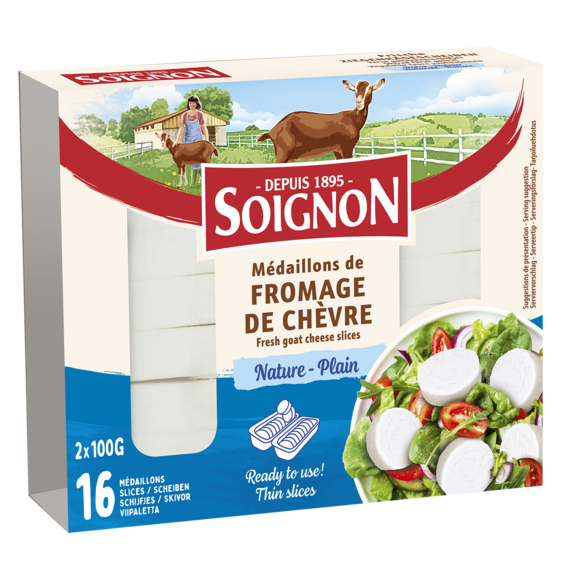 Fresh goat cheese slices Plain x16 200g