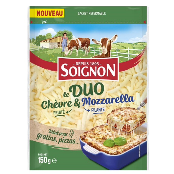 Shredded duo goat & mozzarella 150g