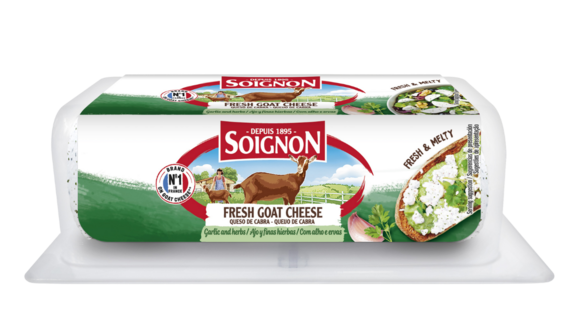 Unripened goat log Garlic and Herbs, 125g