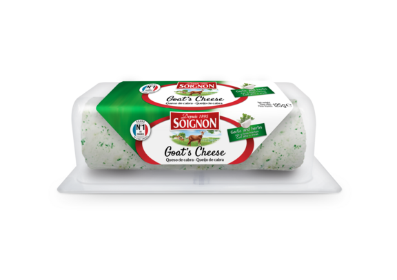 Unripened goat log Garlic and Herbs, 125g