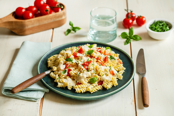 Pasta mit Ziegenkäsesoße