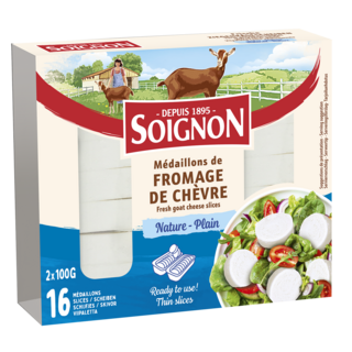 Fresh goat cheese slices Plain x16 200g