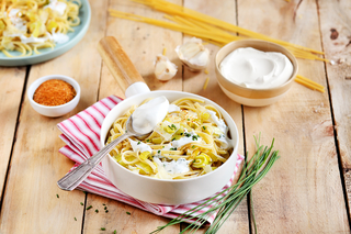 Pasta with Leek and Goat Cheese Sauce