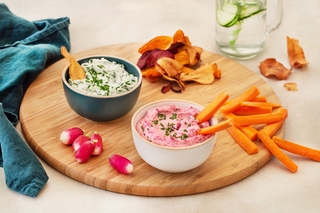 Dip duo with whipped goat cheese