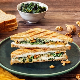 Fresh goat cheese and spinach melt