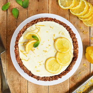 Lemon granola tart with fresh goat cheese