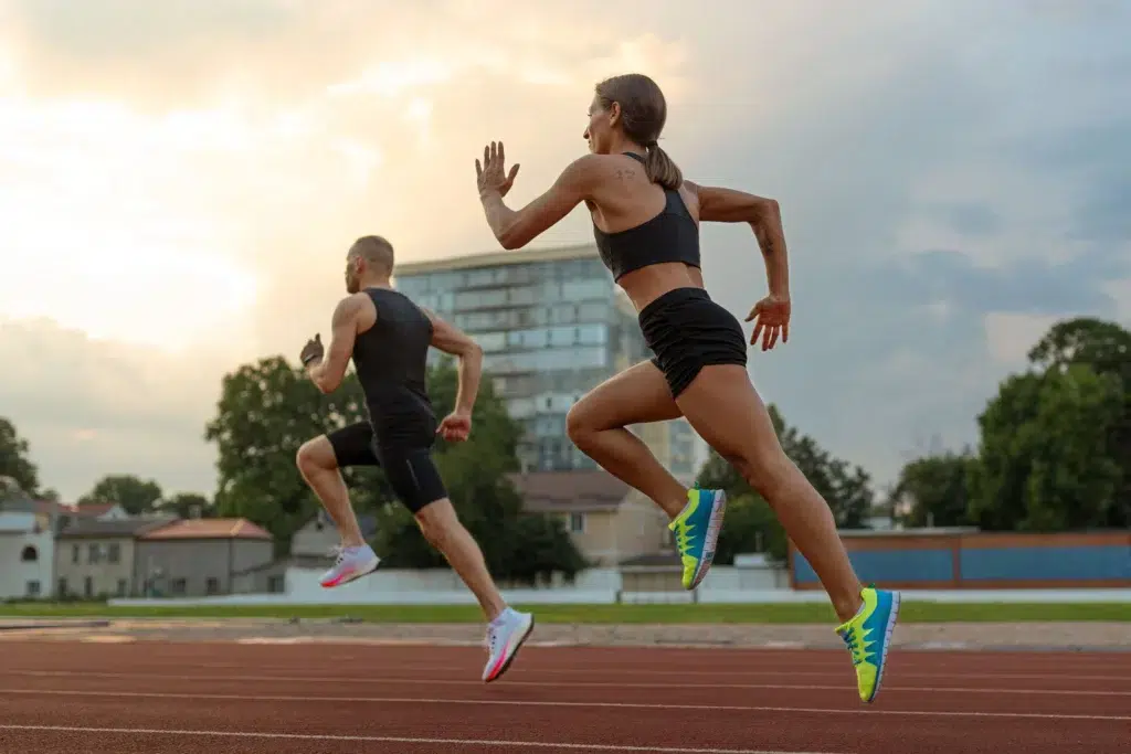 man-woman-running